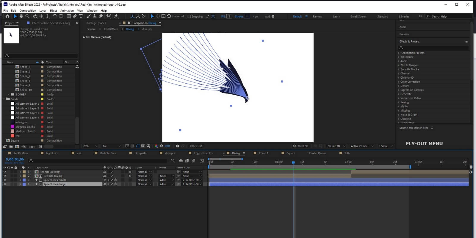 Logo animation process after effects