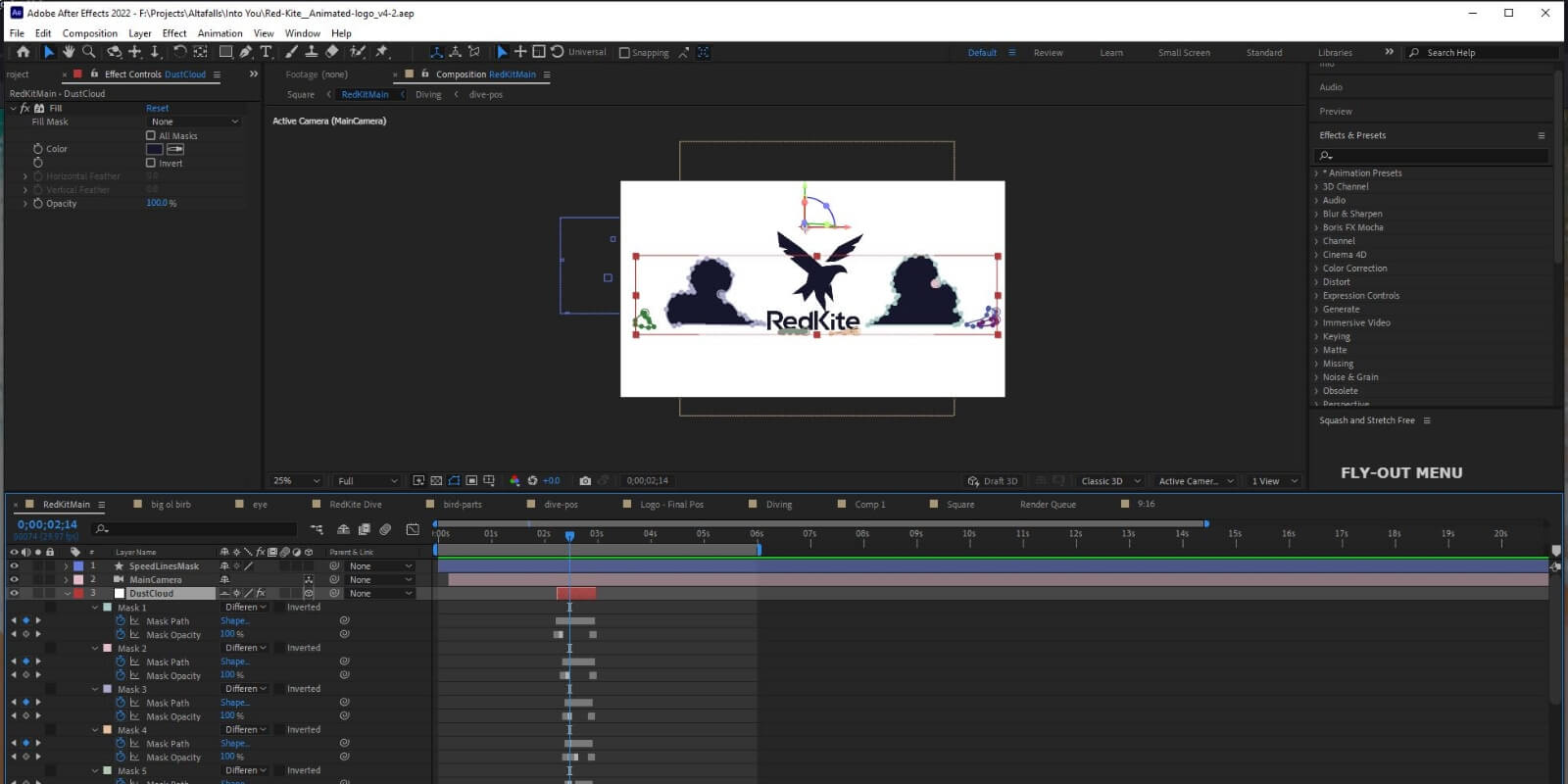 Logo animation process after effects