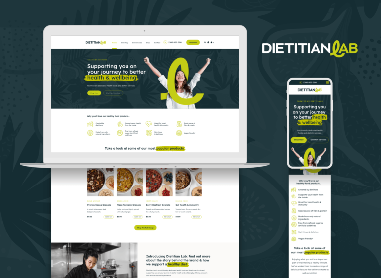 Web design for Dietician Lab
