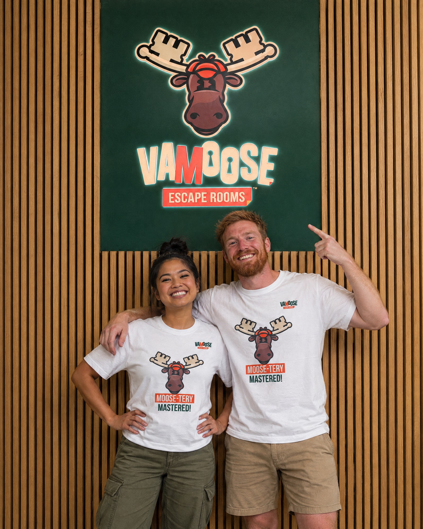 Vamoose Escape Rooms Players In Moose Tery Mastered Tees At Sign Mockup