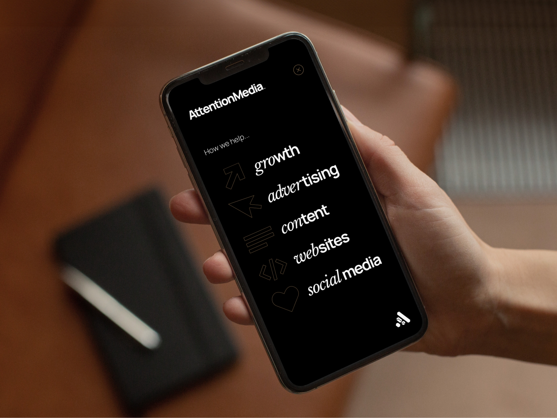 Attention Media App Screen