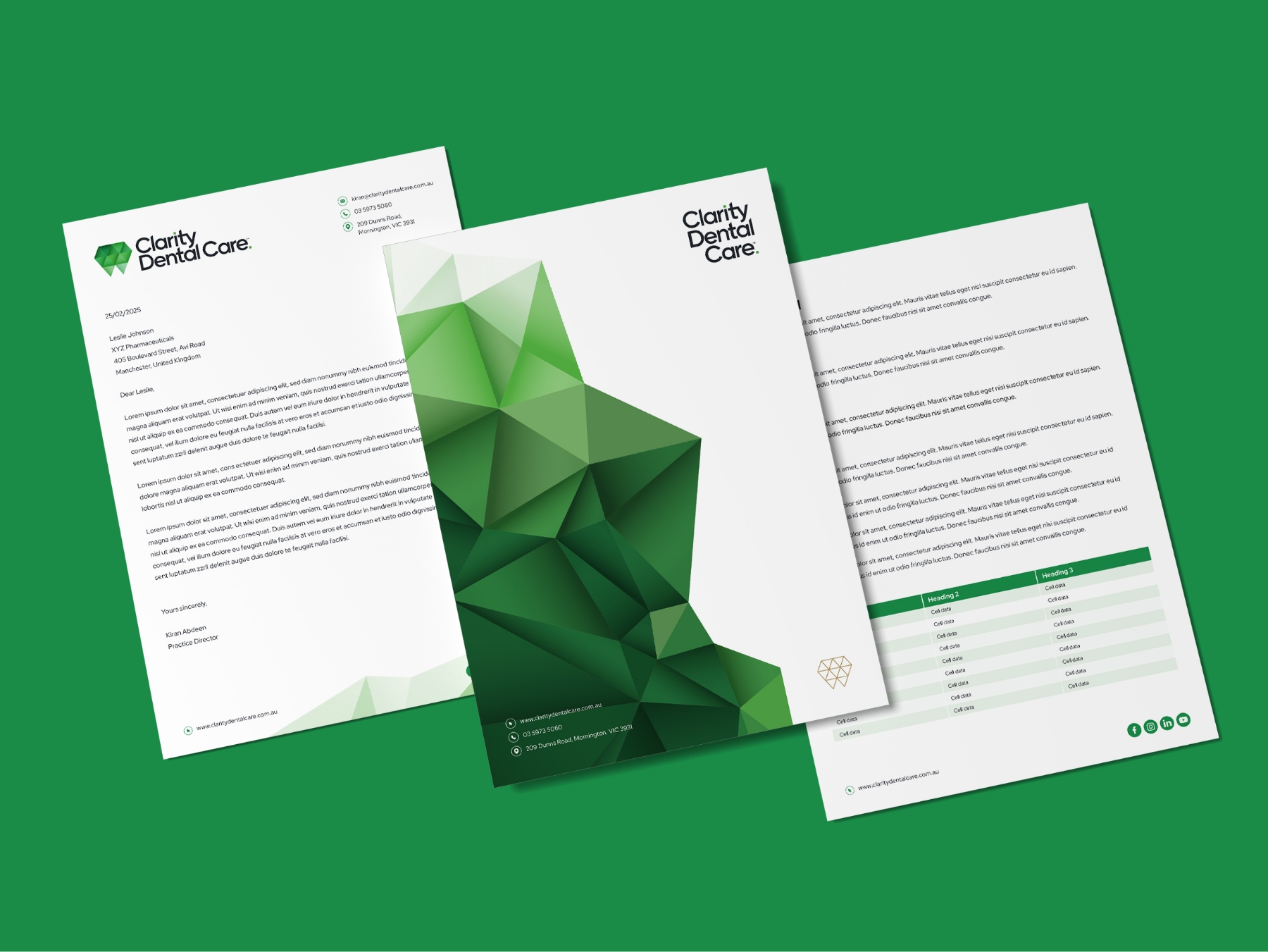 Clarity Dental Care Letterhead