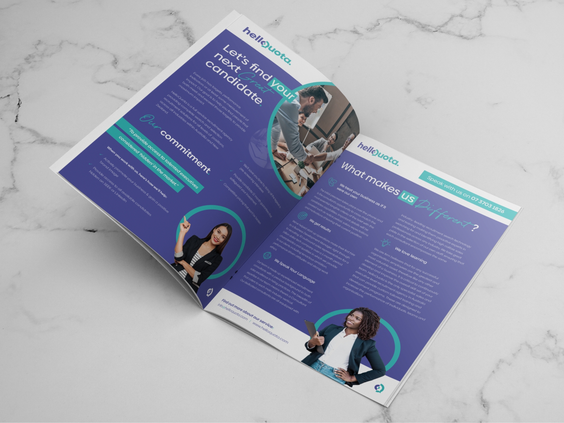 Helloquota Brochure Design