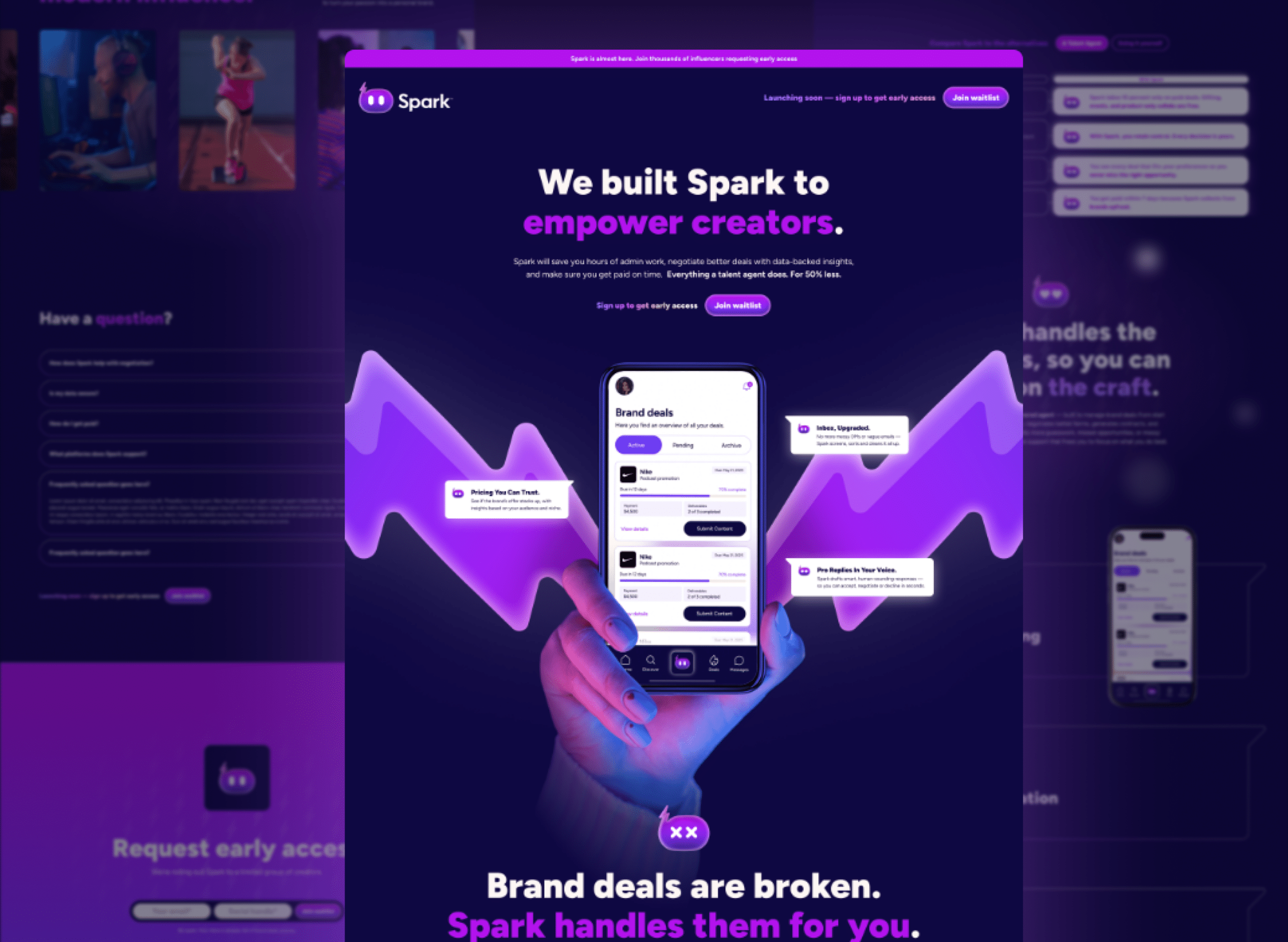 Spark Media Website Design Dark
